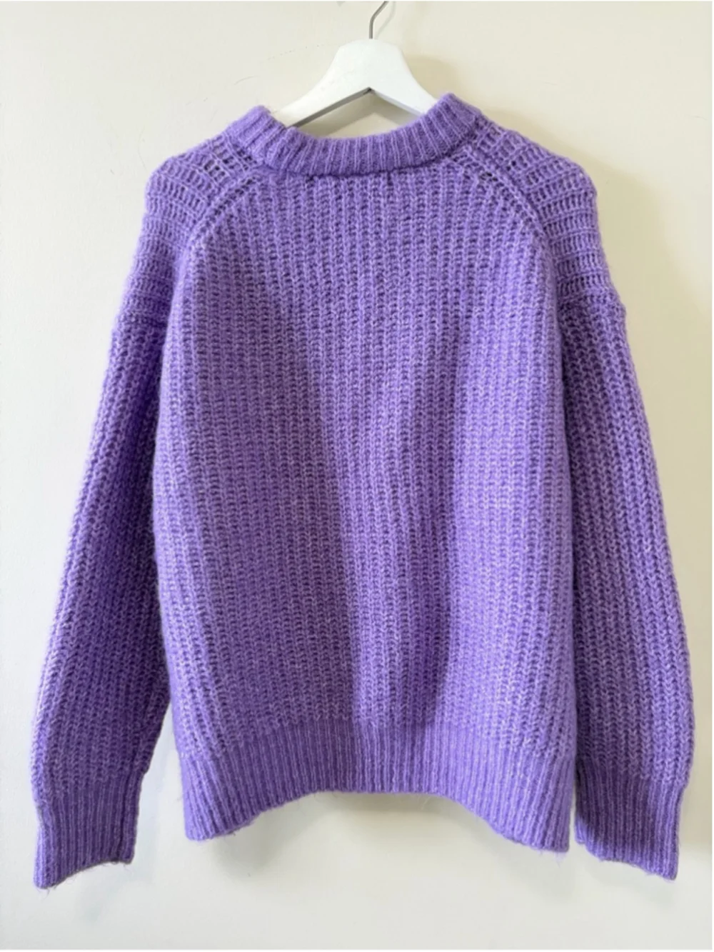 Zara Cozy Wool Blend Purple Lavender Crewneck Sweater Size M - Picture 3 of 10